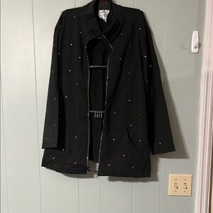 Quacker Factory Black Jacket with rhinestone. Embellishments